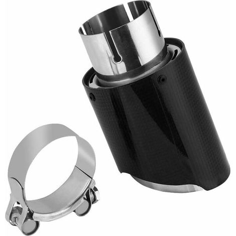 Tuyau de Silencieux d'Echappement Universel de Voiture en Acier Inoxydable de 63mm-89mm Extrémité de Tuyau en Fibre de Carbone Embout d'Echappement de Voiture