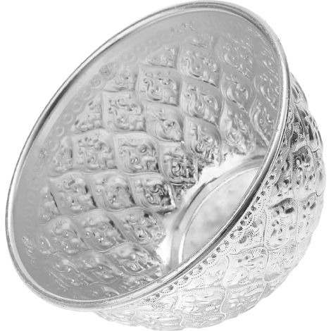 Bol Thaïlandais Contenant D'huiles Essentielles Étamé Argenté en Alliage D'aluminium sans Bavures pour Spa pour Massage à Domicile ou Salons de Beauté (1/5)