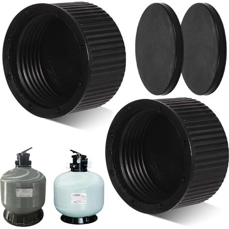 Accessoires De Piscine Bouchon De Vidange Avec Joint D'étanchéité Couvercle du filtre à sable pièce remplacement Pour Et Spa Noir (1/5)
