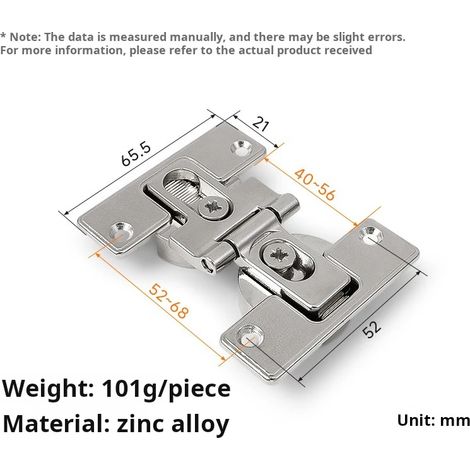 (2PCS)2PCS Charnières de porte pliante pour armoire/placard, charnière cachée à 180 degrés, en alliage de zinc, sans ressort (1/5)