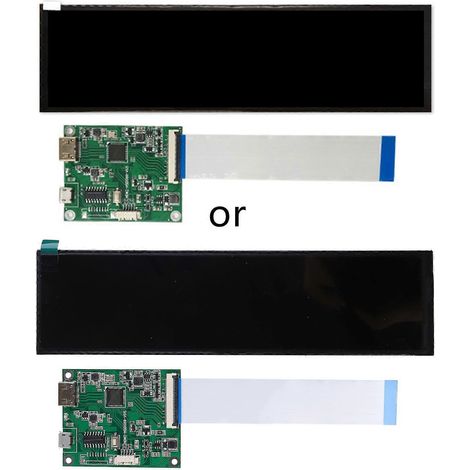 Écran LCD à bande longue de 8,8 pouces (1920 x 480 pixels) et kit de cartes pilotes MIPI. (1/4)