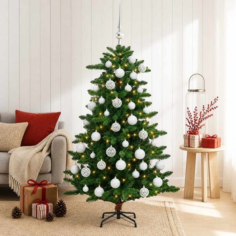 vidaXL Artificial Christmas Tree with Bauble 150 cm 150 LEDs (1/5)