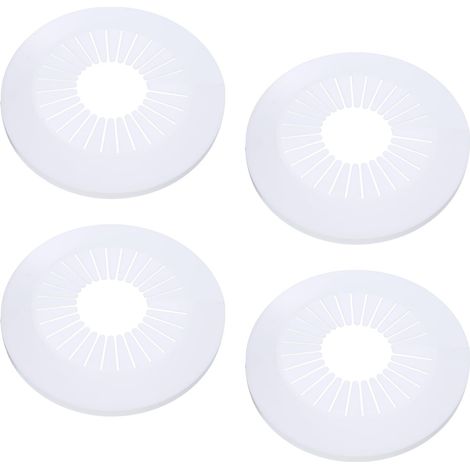 Cache Tuyau Radiateur pour Tuyaux d'Eau 1.97"-3.07"/50-78mm, 4pcs Plaque d'Écussons en PP pour Tuyaux de Chauffage, Colliers de Pipe Garniture Robinet Tube Douche Mural, Blanc (1/5)