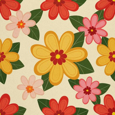 TISSUS DÉCORATIFS D'EXTÉRIEUR OXFORD - Motif Fleurs I DX5453 (1/5)