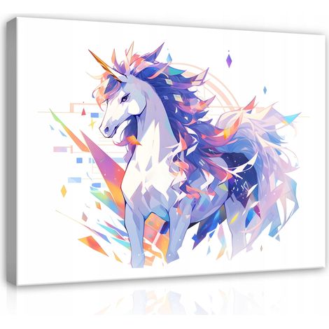 tableau pour chambre de fille licorne sur toile Murale moderne 40x30 (1/3)