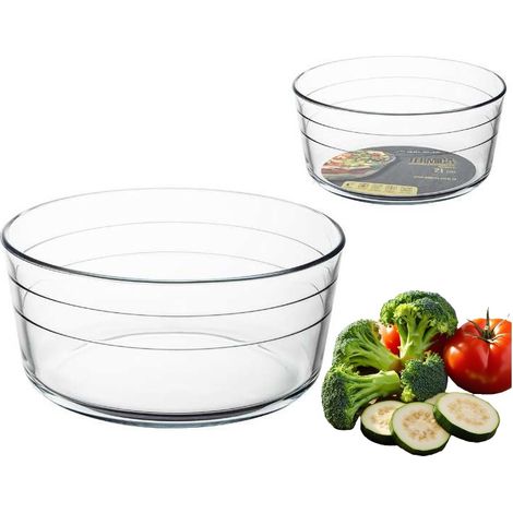 Saladier en verre TERMICA résistant aux hautes températures, 21,5 cm, 2,5 litres. Plat à four. (1/4)