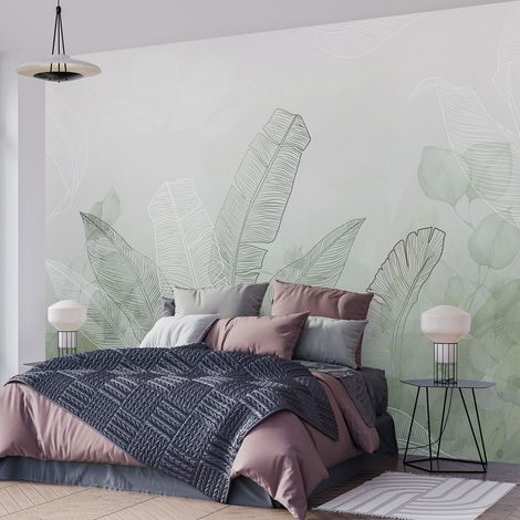 Papier peint panoramique - Plantes tropicales - 130 cm x 96 cm (1/4)