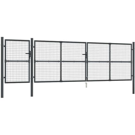 Mesh-Gartentor Anthrazit 500x175 cm Verzinkter Stahl vidaXL