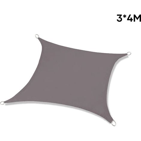 Voile d'ombrage rectangulaire imperméable, protection UV, toile résistante pour auvent et jardin extérieur, grise (1/5)