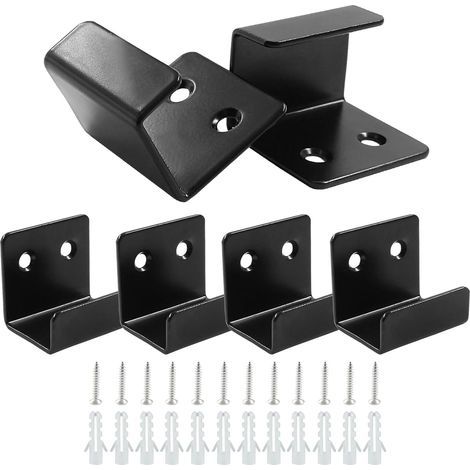 Set di 6 ganci da parete in acciaio inox, larghezza interna 20 mm, ganci robusti per piastrelle in ceramica (neri) (1/5)
