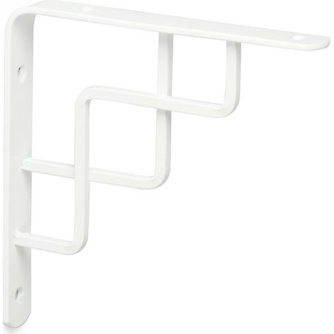 Escuadra para Estantería  Estilo Decorativo  Fabricado en Acero  Acabado en Blanco  Medidas 20150150 mm  Sistema de Fijación  1 Unidad -