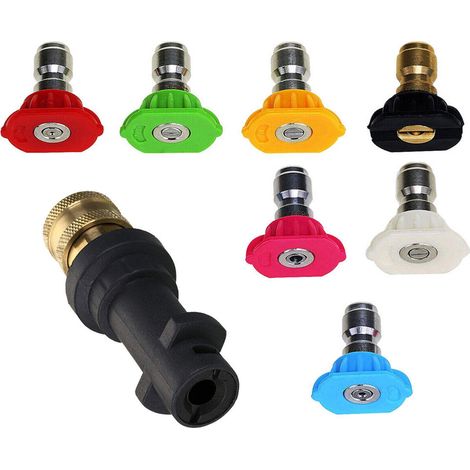 1 adaptateur de lance pour nettoyeur haute pression, raccord 1/4 pouce, 7 buses variables, compatible K2 à K7 (1/5)