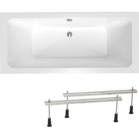 Siko Laguna Nora Plus Vasca rettangolare con piedini, 180 x 80 cm, Acrilico, Sinistra e destra, Bianco (NO1800PLUS-SET)
