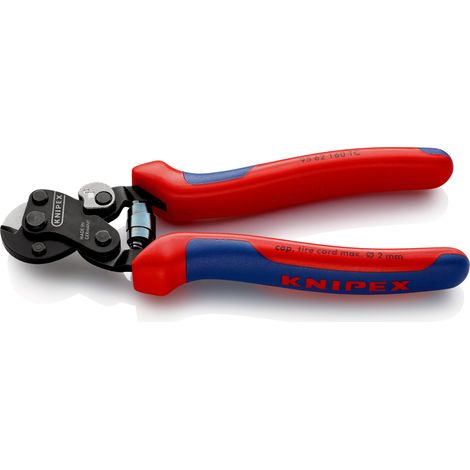 KNIPEX 95 62 160 TC Cesoia per funi in acciaio per cavi rinforzo per pneumatici con manici multicomponente brunita 160 mm (1/4)