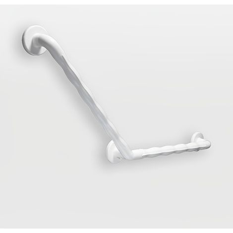 AKW 1600 Series 135 Degree Angled Grab Rail 450mm Length x 32mm Diameter White (1/2)
