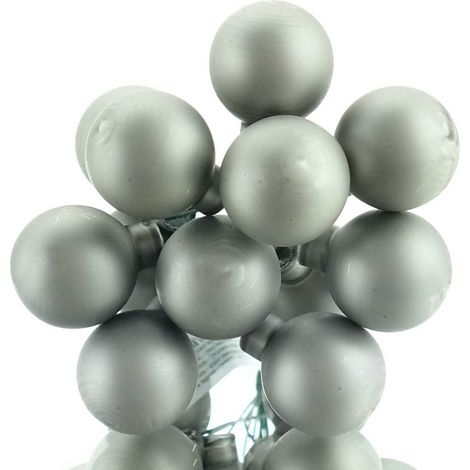 Mini-Weihnachtskugeln Marble Grey grau am Draht matt Ø 2,5 cm aus Glas - 12er Set Artikel EAN 8720725886339
