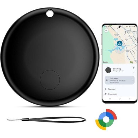 Mini traceur GPS compatible Apple Find My, localisateur de clés étanche, dispositif de suivi pour vélo, voiture, scooter, chien et valise, noir (1/5)