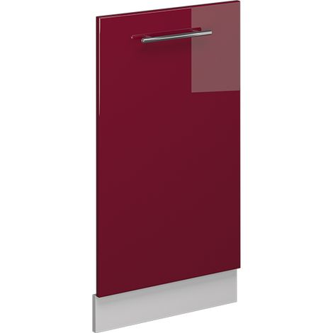 Façade de lave-vaisselle Fame-Line, Rouge bordeaux Haute brillance, 45cm sans PT, Vicco