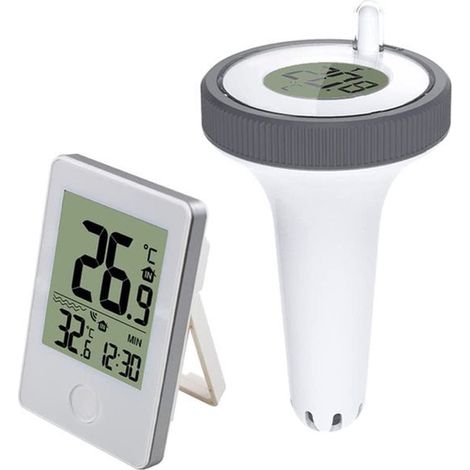 Poolthermometer – Wassertemperaturmesser – Poolmanagement – Drahtlos lesbar – Nicht verfügbar – Weiß/Grau (1/5)