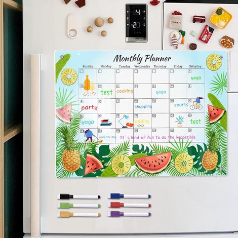 Panneau magnétique à motif fruits avec stylo (grand format), tableau acrylique effaçable transparent, bloc-notes et pense-bêtes (1/5)
