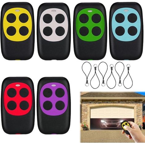 Lot de 6 télécommandes universelles pour porte de garage - 433,92 MHz - Télécommande universelle - Pour porte de garage - Avec porte-clés (1/5)