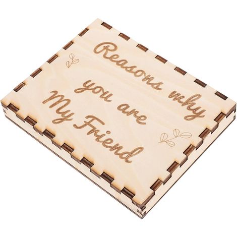 Unique Beige Wooden Friendship Box, Decorative Heart-Shaped Gift Box (1/5)