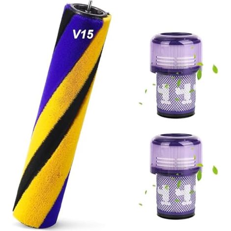 Tête d’aspirateur de rechange compatible avec Dyson V15 Detect Slim/Absolute/Total Clean/Extra, rouleau doux & filtres HEPA, brosse motorisée pièces détachées 971634-01 (1/5)
