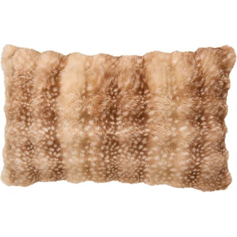 Coussin Imitation Fourrure 3D "Zephy" 50x80cm Caramel (1/5)
