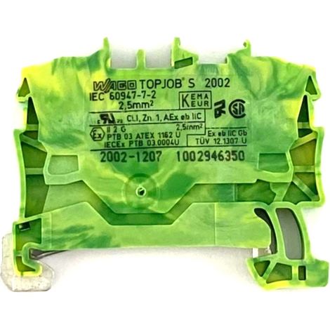 Morsetto passante terra 2,5mmq. verde wago (1/2)
