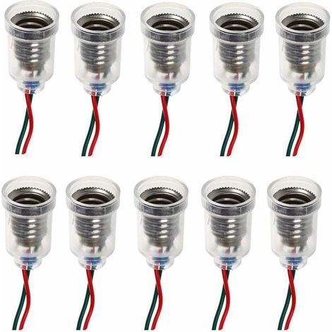 E10 LED-Lampen, Schraubsockel, kleine Kerzenlampen, kleine Lampenfassung, Lampensockel mit Kabel, Fassung für Heimexperimente, Prüfung elektrischer Schaltungen, Beleuchtungszubehör, 20 cm