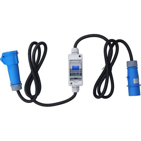 Compteur d'énergie intelligent 220-250V AC mâle à femelle, 3 broches 16A 220V 5A 60A, monophasé, moniteur de charge d'alimentation à 2 fils (1/5)