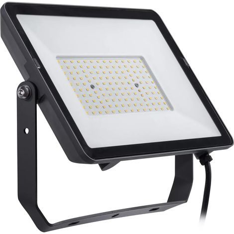 Projecteur LED extérieur, 100 W, non réglable, lumière blanche neutre (4000 K), 9500 lumens, aluminium, IP65, IK06, classe I, durée de vie de 35 000 h, câble de 60 cm (1/5)