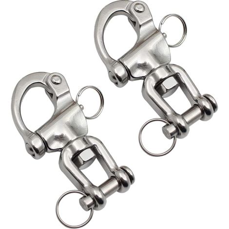 2 ganchos giratorios de acero inoxidable, gancho de grillete de liberación rápida para navegación y buceo.
