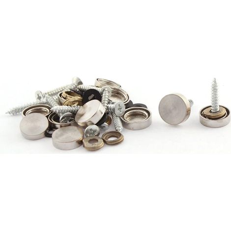 12 pièces 14mm Durchmesser Werbung verre Teetisch décoratif Schraubverschluss Spiegel Nägel