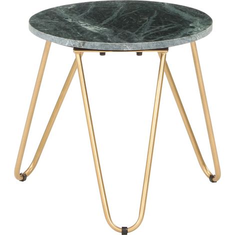 Table basse Vert 40x40x40 cm Pierre véritable et texture marbre