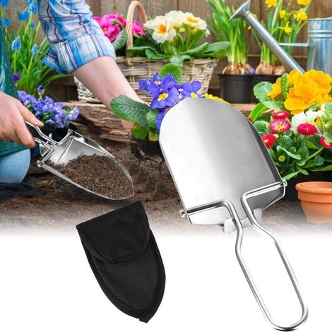 2Pcs Outils de Jardinage, Pelle de Jardin en Acier Inoxydable, Transplantoirs de Jardinage avec 2 Pochettes de Transport, Pelle Pliante Multifonctionnelle pour Randonnée Jardinage (1/3)