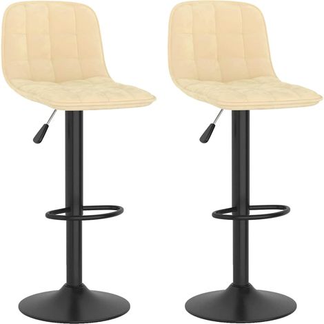Maison Exclusive - Sedie da Bar 2 pz Crema in Velluto (1/5)