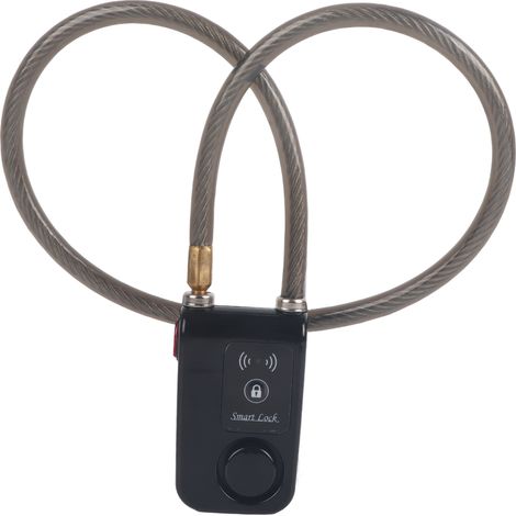Chaîne antivol Bluetooth Smart Lock avec alarme, contrôle par application et 105 dB (noire) (1/4)