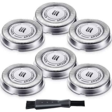 6 Pièces Têtes de Rechange Compatibles Rasoir Électrique Série S1000 S2000 S3000 S4000 (1/4)