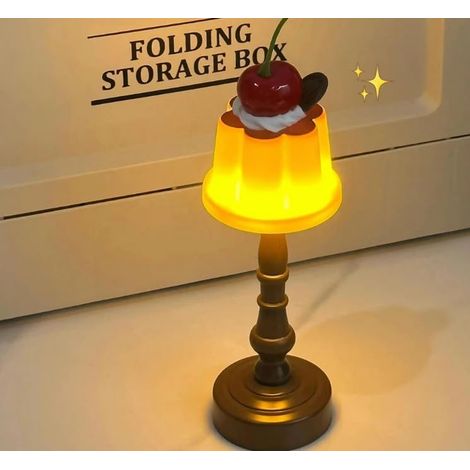 Lampe de Table LED Pudding Kawaii, Lampe de Chevet Mignonne, Éclairage d'Ambiance Doux pour Chambre et Bureau, Couleur chaude (1/5)