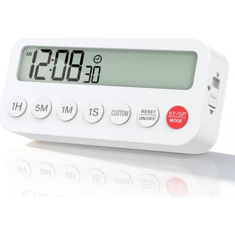 Minuteur de Cuisine Magnétique avec Chronomètre Numérique, 99 Minutes 59 Secondes, Timer Cuisine avec Écran Clair, Minuteur Enfant pour École Bureau Sport Soins de la Peau (1/5)