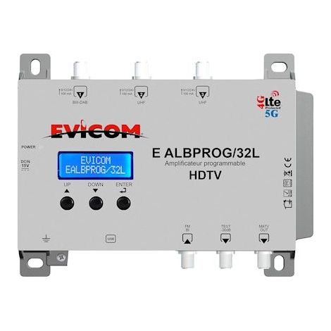 amplificateur 32 canaux programmables - avec filtre 5g (lte) - evicom ealbprog32l