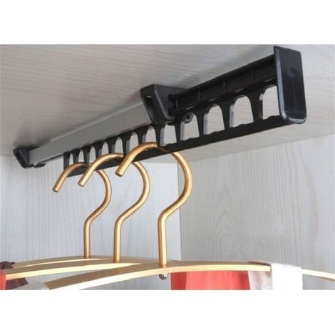 Porte-vêtements Armoire Garde-Robe Extractible Coulissant pour Cintre Support Portemanteau for pour 12 Cintres Longueur 315 mm Lot de 1 (1/4)