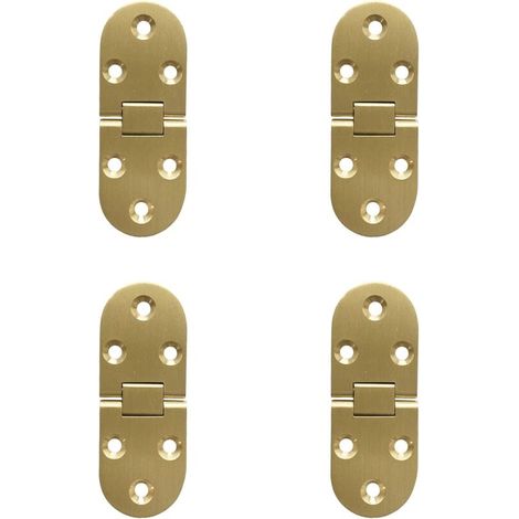 Set di 4 cerniere invisibili in rame, 80 x 30 x 2 mm di spessore, angolo di 180°, per mobili pieghevoli e ante di armadi (uso domestico). (1/5)