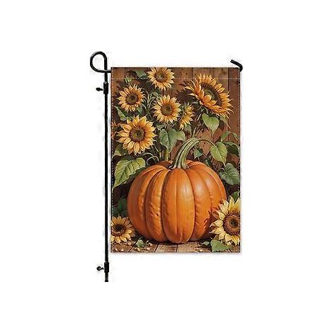 Drapeau de jardin extérieur en lin imprimé recto verso, décoration automnale pour Thanksgiving (YMCQ1-14)