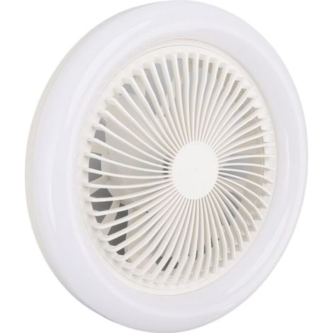 Ventilatore da soffitto a LED Eosnow da 36 W, 9,8 pollici, piccolo e silenzioso con luce E27, ideale per camera da letto, 86-265 V, bianco. (1/3)