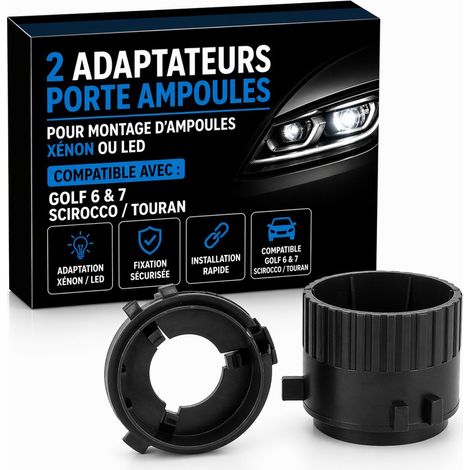 2 Adaptateurs Porte Ampoules GOLF 6 & 7 / Scirocco / TOURAN (1/2)