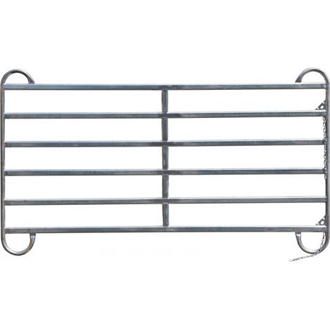 Dema – Barrière de contention galvanisée pour enclos chevaux – Montage rapide avec chaînes – Tubes ovales 30x60mm – Hauteur 1730mm