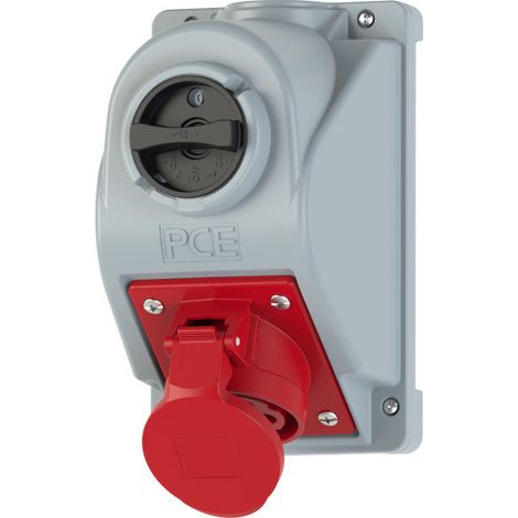 Presa fissa con interruttore 0-1 16A 5P 400V IP44 combo-POL 96061540W