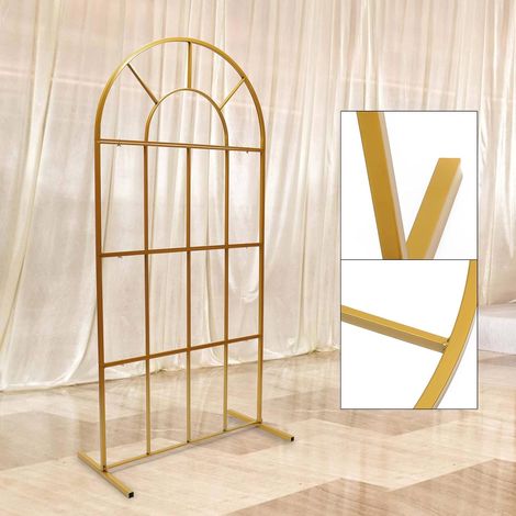Arco per matrimonio, 2 m, in metallo dorato, per fai da te, decorazione per feste di compleanno, anniversario di matrimonio (1/5)